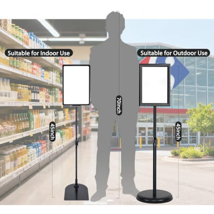 Sign Holder Stand 8.5 x 11 for Indoor Lightweight Portable Signage Display