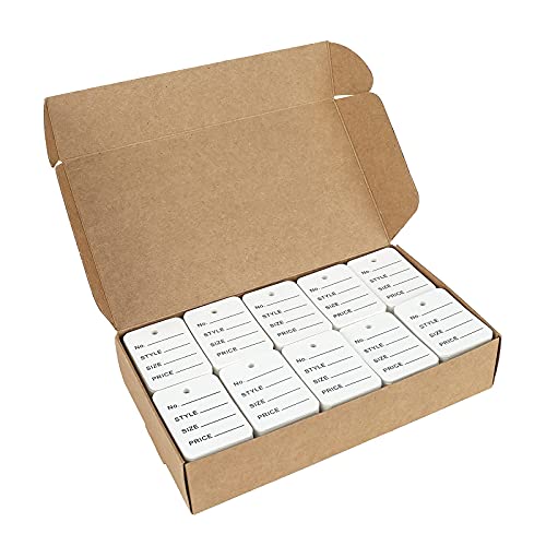 G2PLUS 1000 PCS Price Tags,1.97 X 1.38 in Clothing Labels, Unstrung - color: White Square