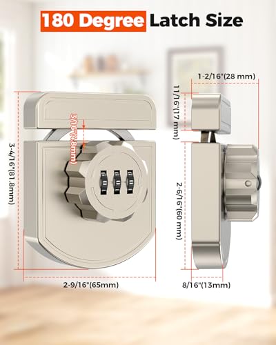 Combination Cabinet Lock, Keyless Code Lock, Nickel, 2 Pack - color: Nickel-2PCS
