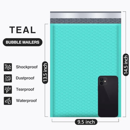 UCGOU Bubble Mailers 9.5x14.5" 40 Pack Usable Size 9.5x13.5" Teal Padded - color: Teal, size: 9.5x14.5" 40PC