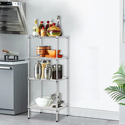 FDW | 4-Tier Wire Shelf | 18" x 12" x 44" | Chrome - color: Chrome, size: 18×12×44