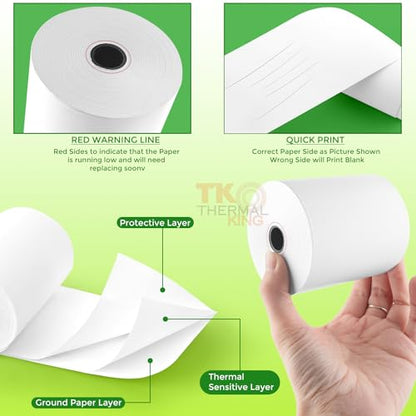 3 1/8" x 230' Credit Card Thermal Receipt Paper 10 Rolls - size: 3-1/8" x 230', style: 10 Rolls