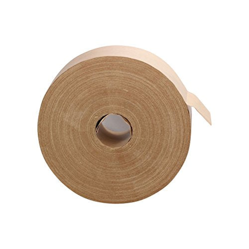 Rok Hardware 2-7/8" x 450' Heavy Duty Fiber Reinforced Gummed Paper Water Activated Sealing Carton Box Brown Kraft Packaging Machine Shipping Tape