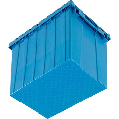Global Industrial Distribution Container With Hinged Lid, 21-7/8x15-1/4x17-1/4, Blue - color: Blue
