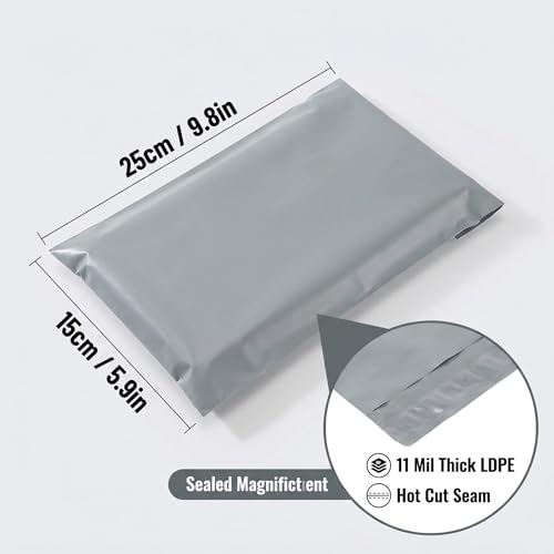 1Pc 100Pcs Thick Grey Mailing Bags, Tamper-Evident Anti-Opening Courier Bags for E-Commerce Shipping & Packaging