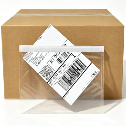 BESTEASY 6" x9" Clear Adhesive Top Loading Packing List Pouches, Blank Shipping Label Envelopes Keeps Paper Safe While Shipping