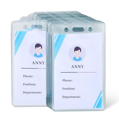 Amazon Basics Vertical Clear Plastic ID Badge Holders, 2.55" x 4.41", Pack of 50 - style: Vertical