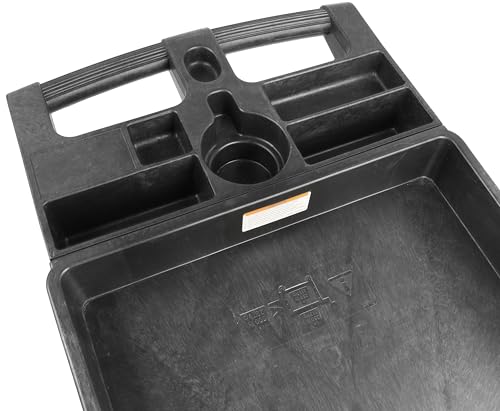 MaxWorks Heavy Duty 2‑Shelf Service Cart 500 lb Capacity Polypropylene Utility Cart with 5" Non‑Marring Casters Deep Trays and Built‑In Tool Storage for Garage Warehouse Workshop (80855) - size: 30 Inch X 16 Inch