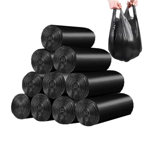 4 Gallon Trash Bag,Small Black Trash Bags 200 Counts,Thicken Value,Handles - color: Black, size: 1 Count (Pack of 200)