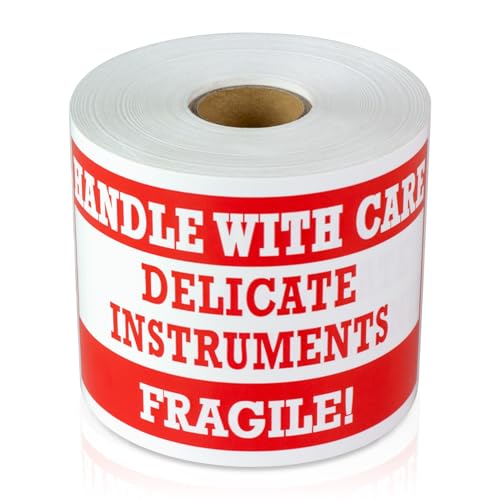 300 Delicate Instrument Stickers - 1 Pack - 3 x 5 inch, Handle with Care, Delicate Instruments Fragile Warning Labels for Shipping/Packing/Handling Labels, Red - color: Delicate Instruments - Red/White, size: 1 Pack