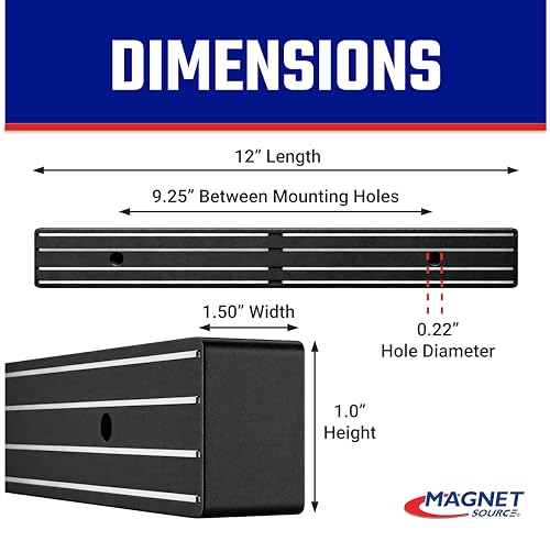 Master Magnetics Magnetic Tool Holder with Screw Mount - 12" Wide, 30 lb per inch, Black, 07579