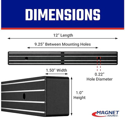 Master Magnetics Magnetic Tool Holder with Screw Mount - 12" Wide, 30 lb per inch, Black, 07579