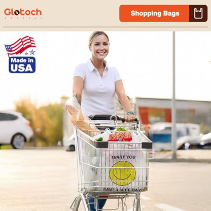 Glotoch 1000 Count Plastic Thank You T-shirt Bags Smile Face - color: White Smile