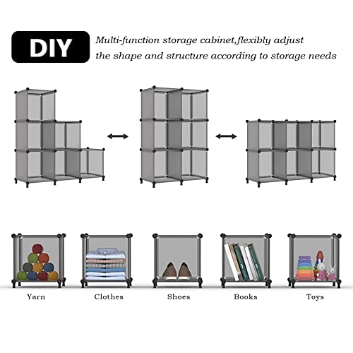 AWTATOS Cube Storage Organizer, Closet Organizers, 6 Cube Shelf, Grey - color: Grey