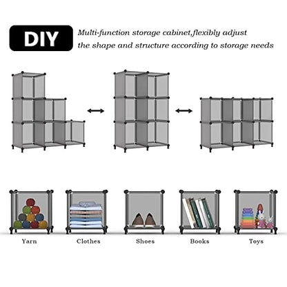 AWTATOS Cube Storage Organizer, Closet Organizers, 6 Cube Shelf, Grey - color: Grey