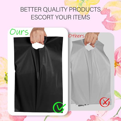 Poly Mailers 10x13 Inch, 100 Pack, Black Self-Seal Handle Bags - color: Handleblack, size: 10x13 Inch 100 Pcs