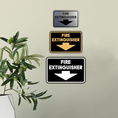 Signs ByLITA Classic Framed Fire Extinguisher (Brushed Gold) - Large 2 Pack - color: Brushed Gold, size: 6 x 8" - Large (2 Pack)