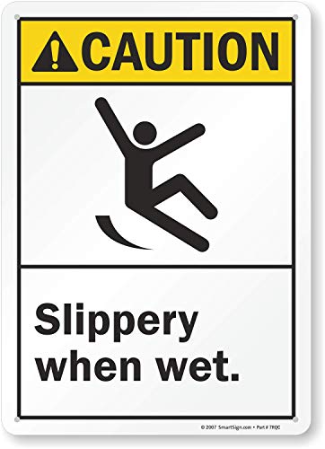 "Caution - Slippery When Wet" Sign by SmartSign | 10" x 14" Plastic - size: 10" x 14" Plastic