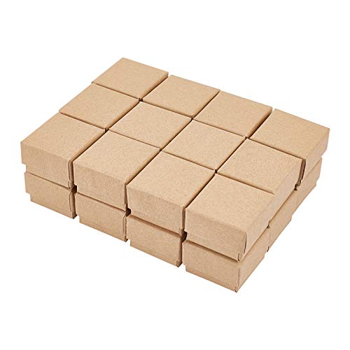 PH PandaHall 48 Pack Ring Gift Box, 1.5x1.5x1.1 Inch Jewelry Gift Boxes Square Cardboard Jewelry Box with Foam Small Earring Packing Boxes for Selling Mother's Day Wedding Birthday Business