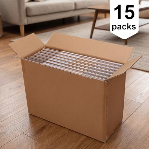 CRUGLA 12x8x7 Shipping Boxes 15 Pack, White Corrugated Cardboard Boxes with Side-Lock and Pre-Applied Double-Sided Tape, Easy Assemble Packing Mailer Boxes for Small Business Shipping - size: 12x8x7 Inch 15 Pack