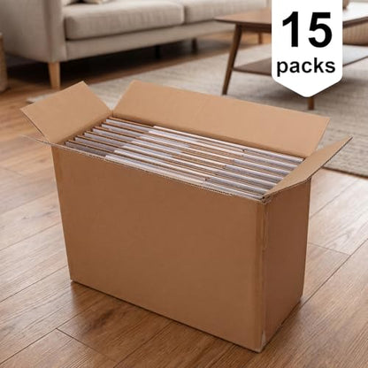 CRUGLA 12x8x7 Shipping Boxes 15 Pack, White Corrugated Cardboard Boxes with Side-Lock and Pre-Applied Double-Sided Tape, Easy Assemble Packing Mailer Boxes for Small Business Shipping - size: 12x8x7 Inch 15 Pack