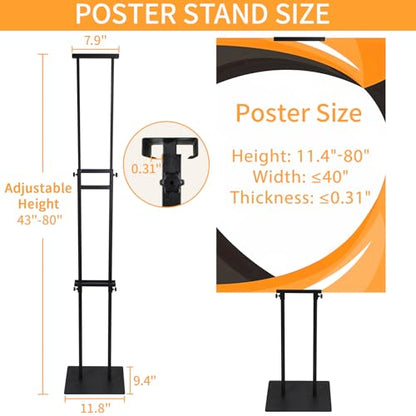 Poster Stand for Display, Adjustable Heavy Duty Poster Board Stand - size: Double-Pole Poster Stand 2 Pack