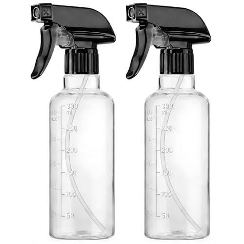 Plastic Spray Bottles (2 Pack 10 oz) for Hair, Plants, Clean - color: 2 PACK CLEAR