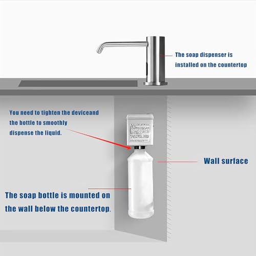 Automatic Liquid Soap Dispenser Touchless for Bathroom and Kitchen with 33.81oz/1000ml Upgraded Infrared Sensors Built in Sink Soap Dispenser for Smart Home