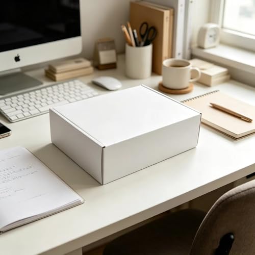White Shipping Packaging MEIANJU Hard Cardboard Shipping Box Gift Wrap Boxes - color: White-20PCS