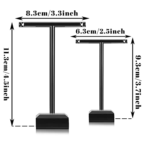 Acrylic Earrings Display Holder T-bar Earrings Stand Holder Tree Stand Countertop Hanging Jewelry Organizer for Necklaces Bracelet - color: Black