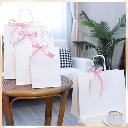 woric 120 PCS White Gift Bags with Handles, 4 Sizes Large Gift Bags