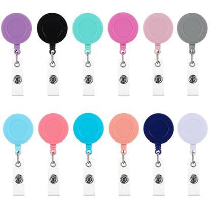 Retractable Badge Reels with Swivel Clip - Bulk Heavy Duty Badge Holders - color: Multicolor