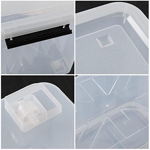 Jekiyo 50 L Clear Storage Bin on Wheels, Large Plastic Latching Box, 6 Pack - size: 50 L