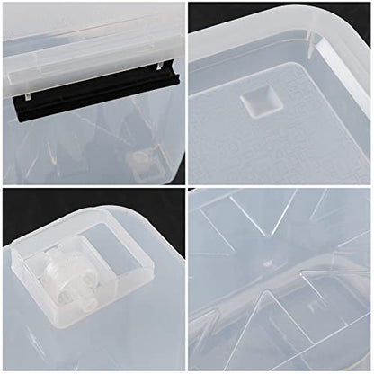 Jekiyo 50 L Clear Storage Bin on Wheels, Large Plastic Latching Box, 6 Pack - size: 50 L