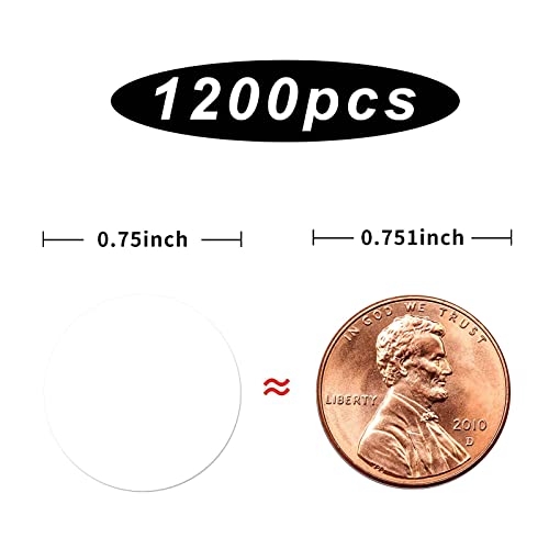 0.75 Inch Dots Stickers,Laser and Inkjet Printable,Easily Writable with Perforation Line (1200 PCS,White) - color: White, size: 0.75 inch-1 roll