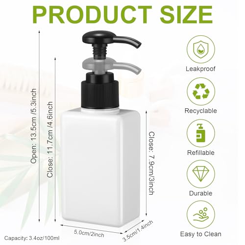 Domensi 24 Pcs 3.4 oz Pump Bottle Mini Travel Bottles, White - color: White