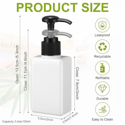 Domensi 24 Pcs 3.4 oz Pump Bottle Mini Travel Bottles, White - color: White