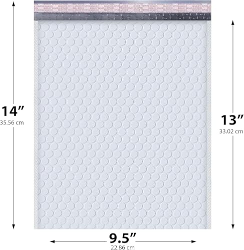 Bubble Mailers 10x13, Self Seal Poly Padded Envelopes, 100 Pack Bulk - color: White, size: 10x13" / 100 Pack