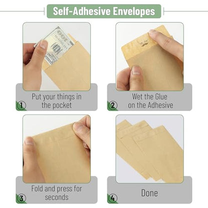 Mr. Pen- Money Envelopes for Cash Bulk, 6.5" x 3.5", 200 Pack, Kraft Paper - color: Brown, size: 200 Pack