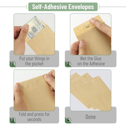 Mr. Pen- Money Envelopes for Cash Bulk, 6.5" x 3.5", 200 Pack, Kraft Paper - color: Brown, size: 200 Pack