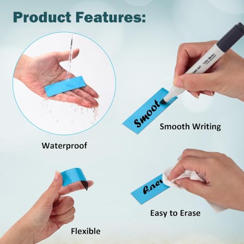 LLPT Dry Erase Magnetic Labels, 0.5" x 2" 50 Packs, Red - color: Red, size: 0.5" x 2"