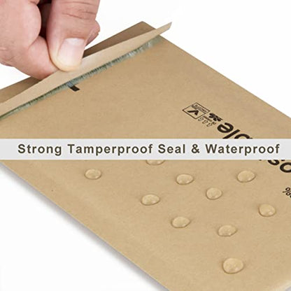 6x10 100% Biodegradable Bubble Mailers,25 Count Kraft Brown #0 Compostable Padded Packaging Wrap Envelopes Pouches Eco Friendly Self Seal Bags - color: Brown, size: 6x10'' 25PCS