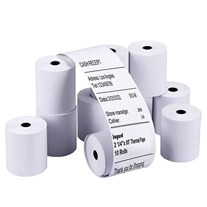 Jayard 2-1/4" X 85' Thermal Paper Rolls for Credit Card -2.25 x 85 ft Thermal Paper Rolls, 58mm Cash Register Rolls - Premium Register Tape Pos Thermal Printer Paper (10 Rolls) - size: 2-1/4" X 85', style: 10 Rolls