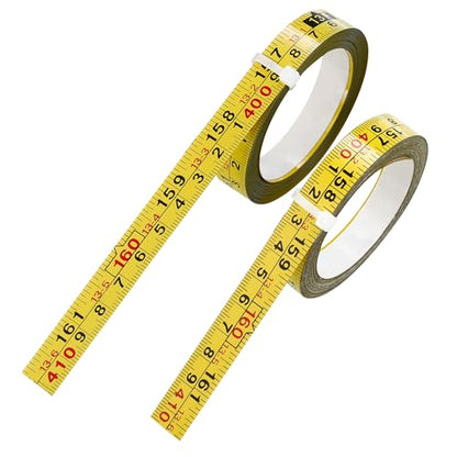 2Pcs Steel Self-Adhesive Measuring Tape, Imperial & Metric Tape Ruler - size: 4m