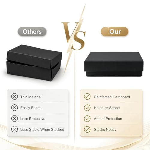 Jewelry Gift Boxes, 40 Pack 3.5x3.5x1 Inch, Black - color: Black, size: 3.5x3.5x1 Inch (Pack of 40)