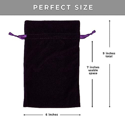 Paper Mart Velvet Drawstring Pouch - Velvet Bag with Drawstrings for Jewelry and Gift Bag – Safely Store and Showcase your Precious Pieces - Width 6 Inch
