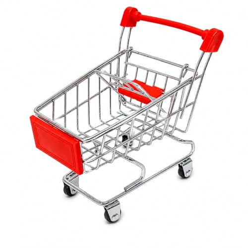 Bonka Bird Toys 2297 Mini Shopping Cart Steel Bird Toy for Small Birds - color: Red