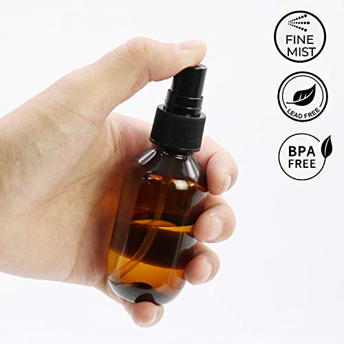 SYNTECSO 2oz Amber Plastic Spray Bottles, Fine Mist Water Bottle, 24 Pack - size: Plastic bottle - 24 Pack