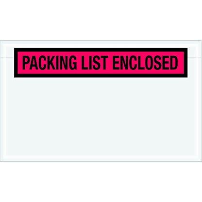 Aviditi PL461 Poly Envelope, Legend PACKING LIST ENCLOSED, 4-1/2 Length x 7-1/2 Width, 2 mil Thick, Red/Black on White (Case of 1000) by Aviditi