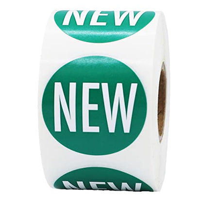 Green with White New Stickers 1.5 Inch Round Circle Labels 500 Total Adhesive Stickers on a Roll for Inventory Marking Product Identification and Retail Tagging Made in the USA